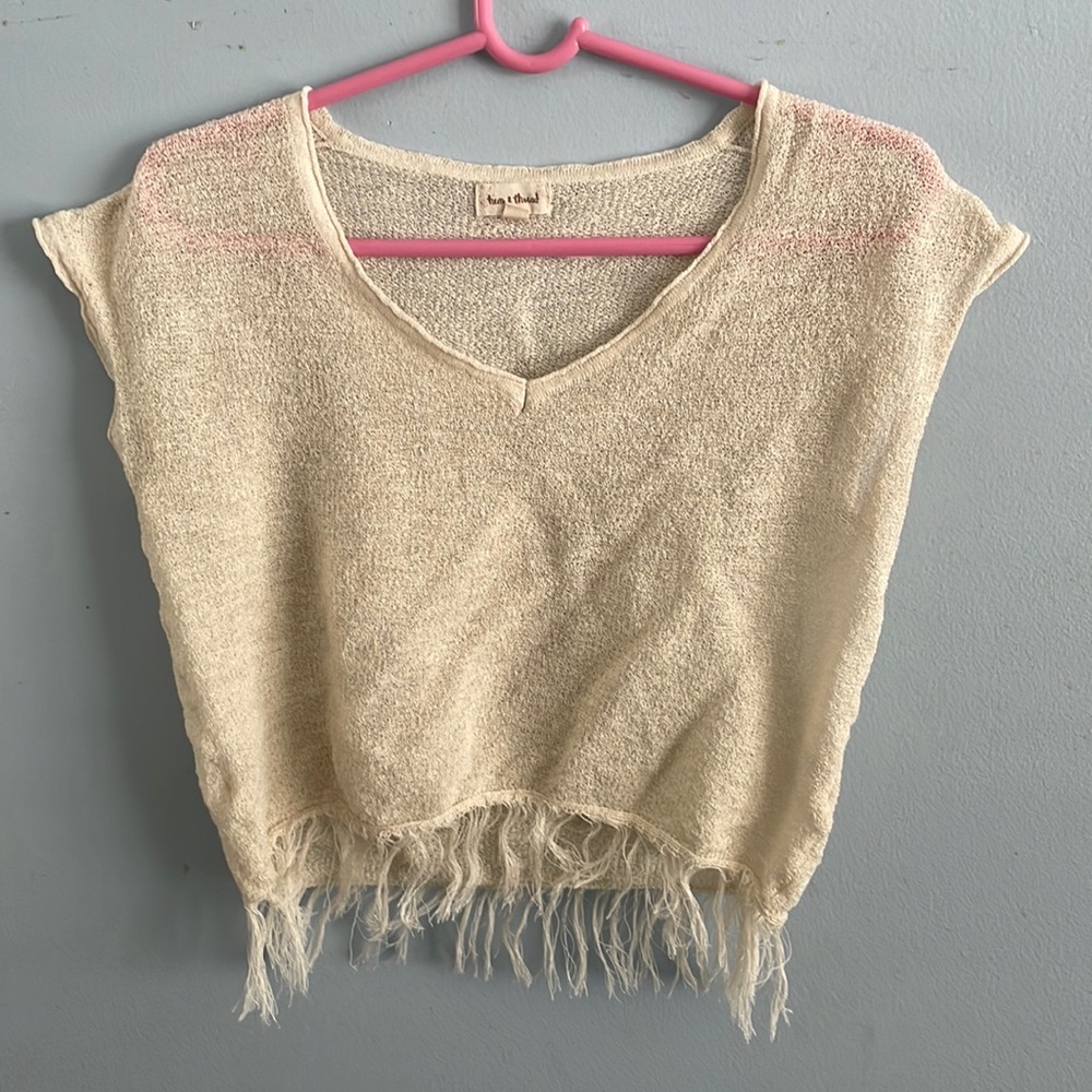 Light cropped boutique fringe bottom top